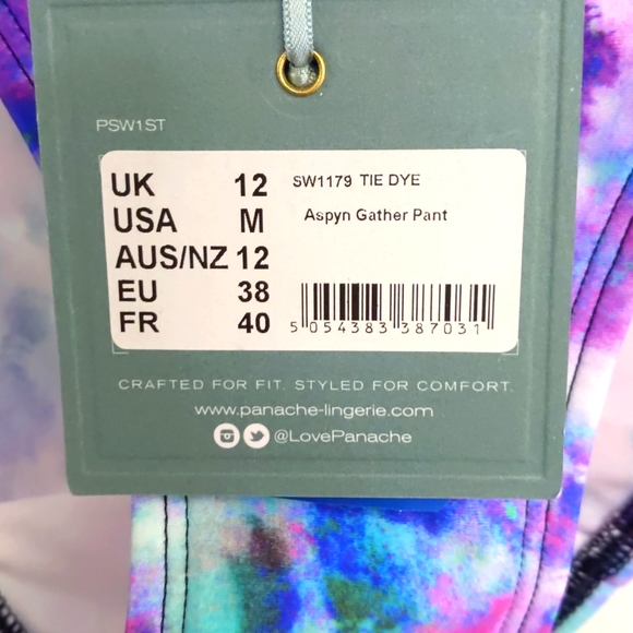 Panache full back, mid rise bikini bottom. Multi color tie dye. Multiple sizes. - Picture 4 of 7